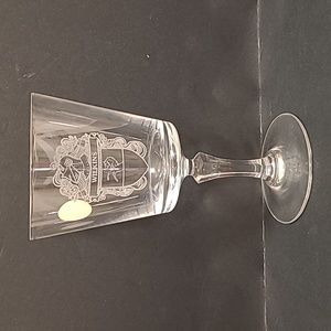 Wilkins Crest and Coat of Arms Crystal Wine Glass